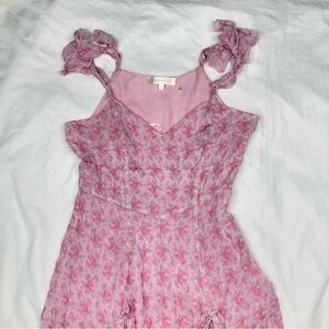 LoveShackFancy Tulonne rose-print dress